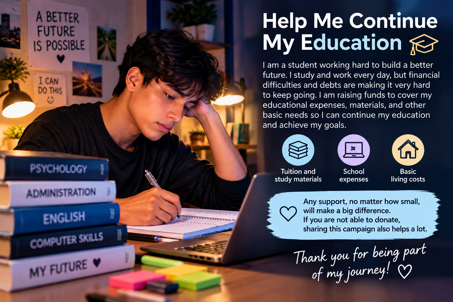 Help Me Continue My Education and Overcome Financial Hardship ❤️